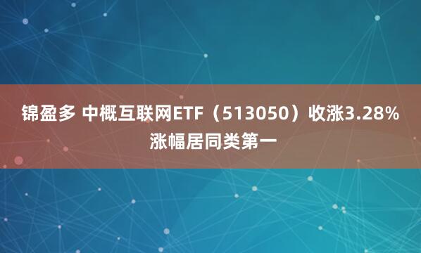 锦盈多 中概互联网ETF（513050）收涨3.28% 涨幅居同类第一