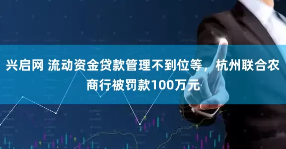 兴启网 流动资金贷款管理不到位等，杭州联合农商行被罚款100万元